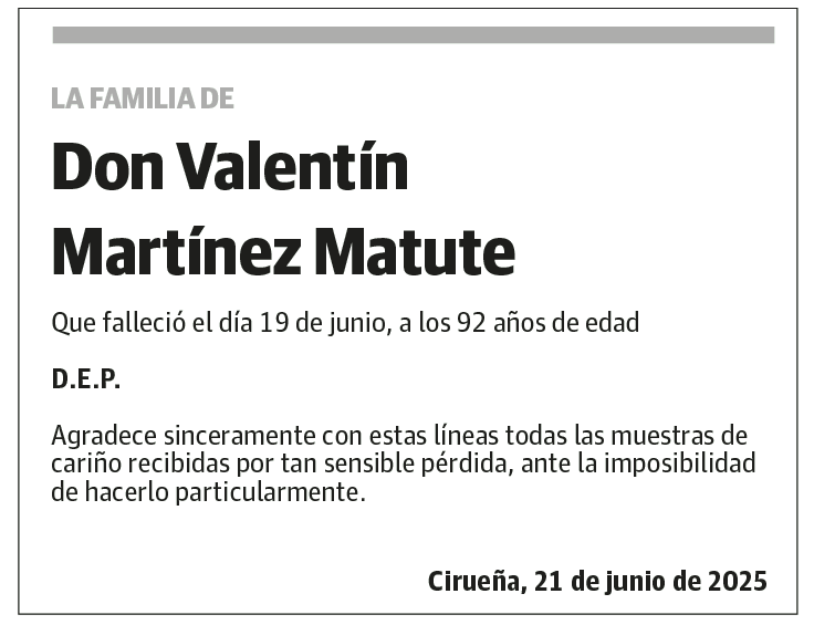 Don Valentín Martínez Matute