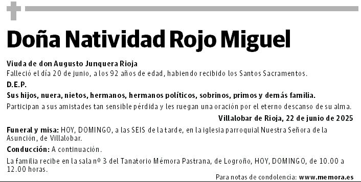 Doña Natividad Rojo Miguel
