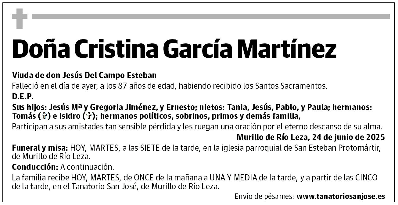 Doña Cristina García Martínez