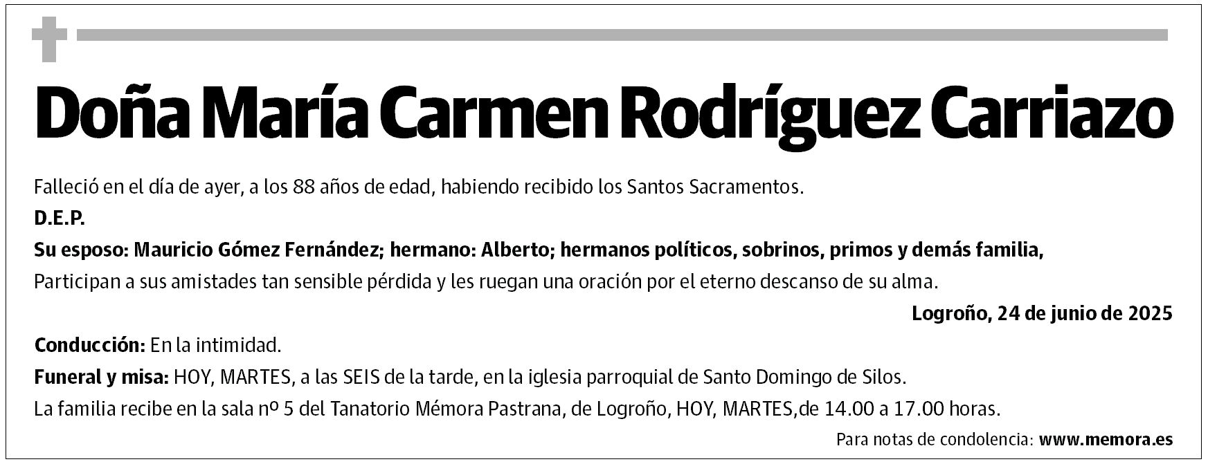 Doña María Carmen Rodríguez Carriazo