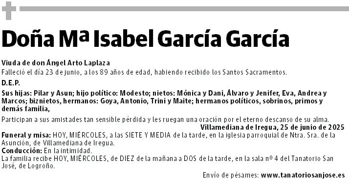Doña Mª Isabel García García