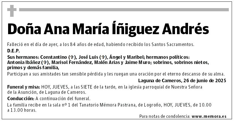 Doña Ana María Íñiguez Andrés