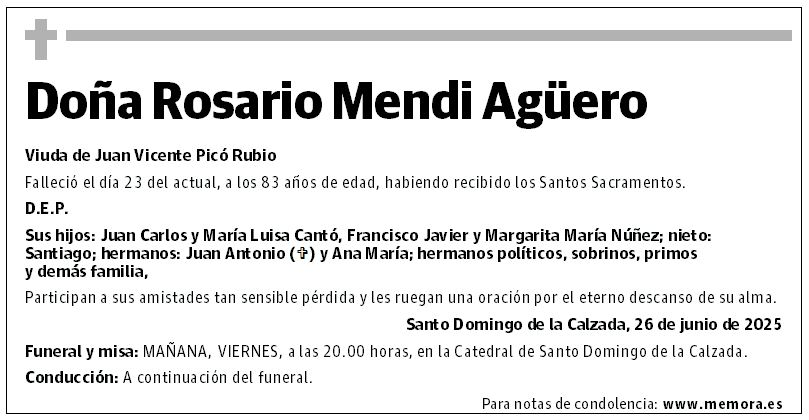 Doña Rosario Mendi Agüero