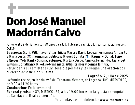 Don José Manuel Madorrán Calvo