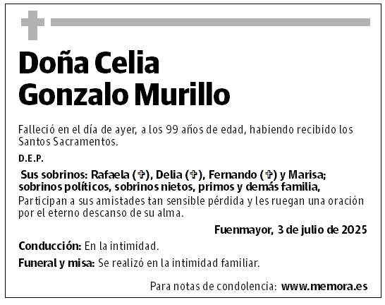 Doña Celia Gonzalo Murillo