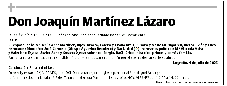 Don Joaquín Martínez Lázaro