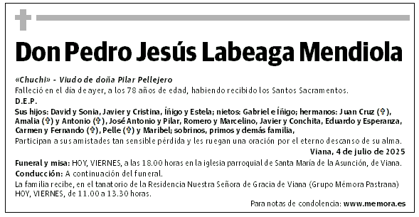 Don Pedro Jesús Labeaga Mendiola