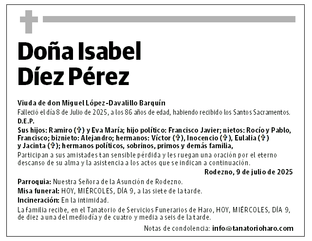Doña Isabel Díez Pérez