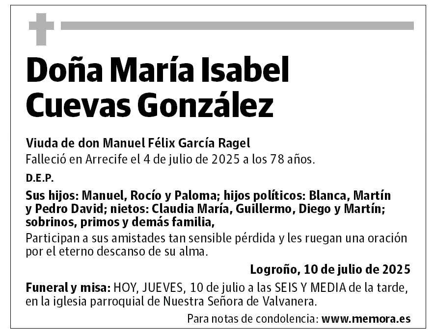 Doña María Isabel Cuevas González