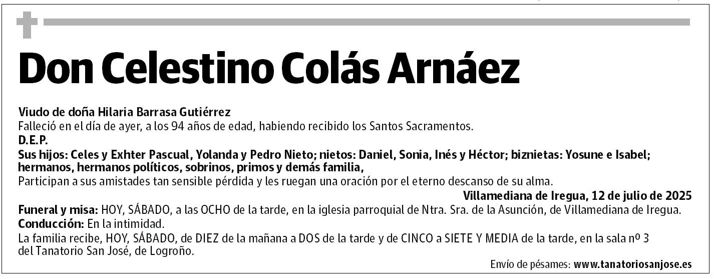 Don Celestino Colás Arnáez
