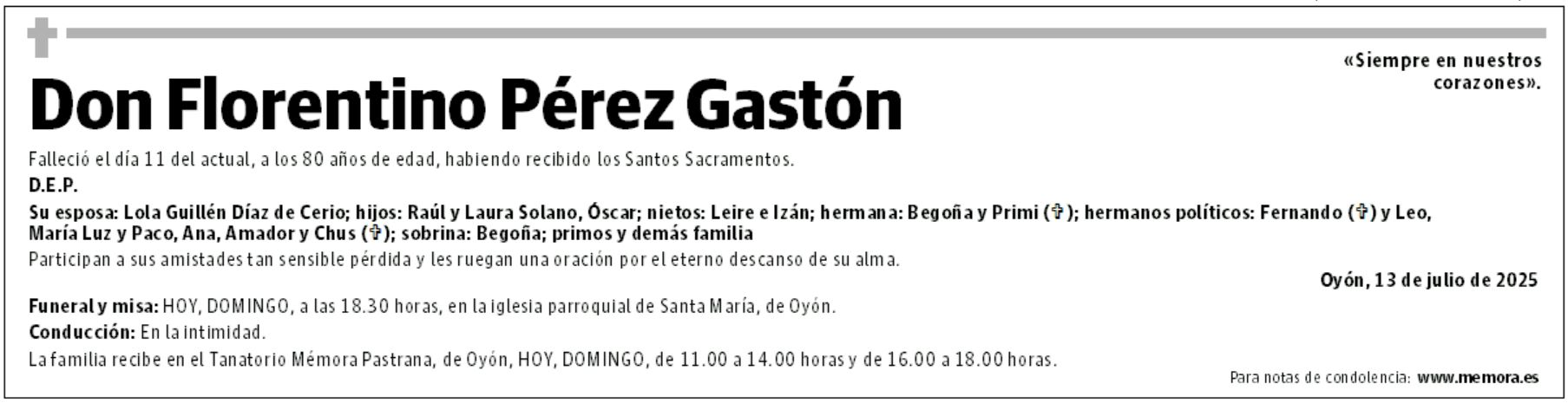 Don Florentino Pérez Gastón