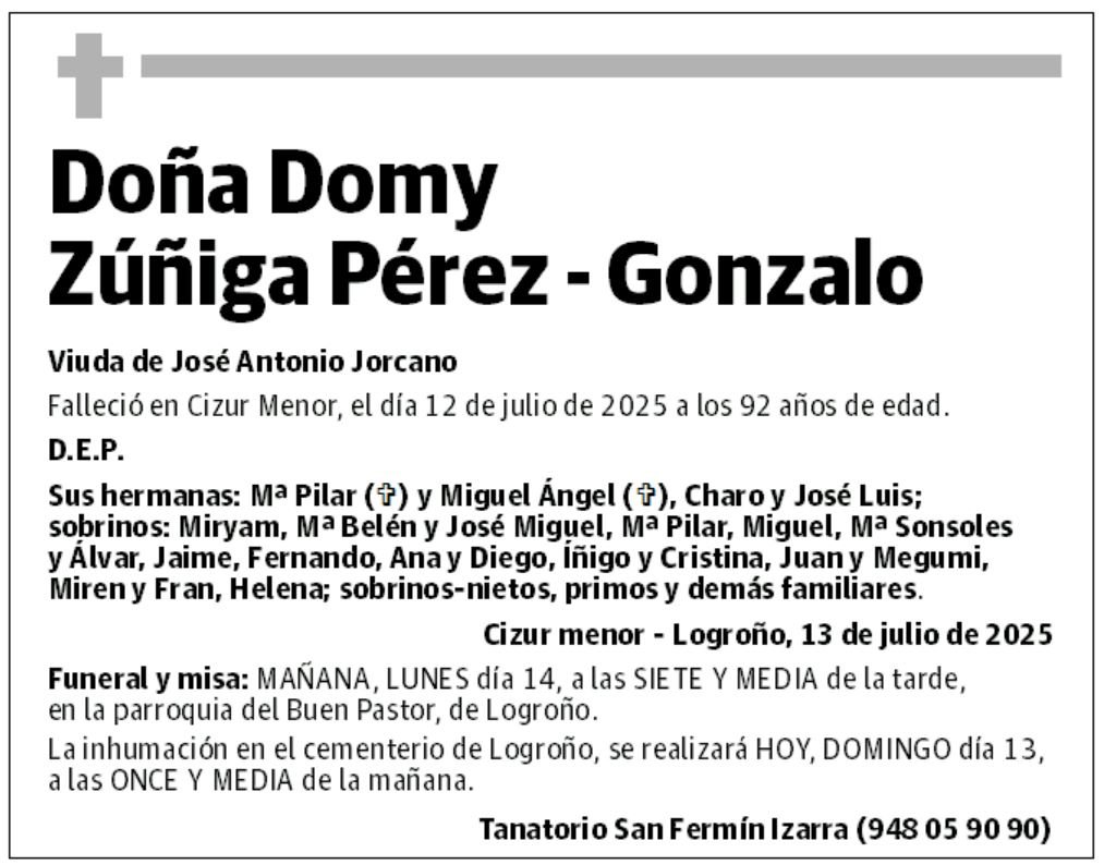 Doña Domy Zúñiga Pérez - Gonzalo
