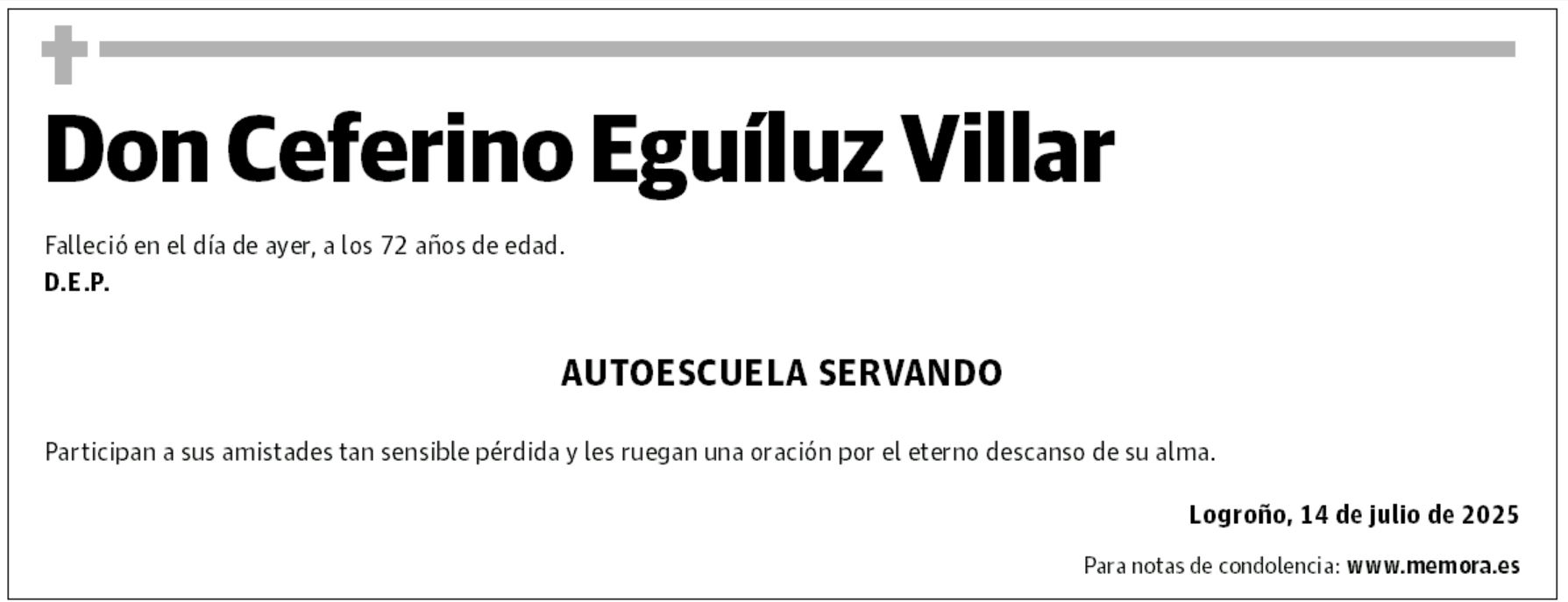 Don Ceferino Eguíluz Villar