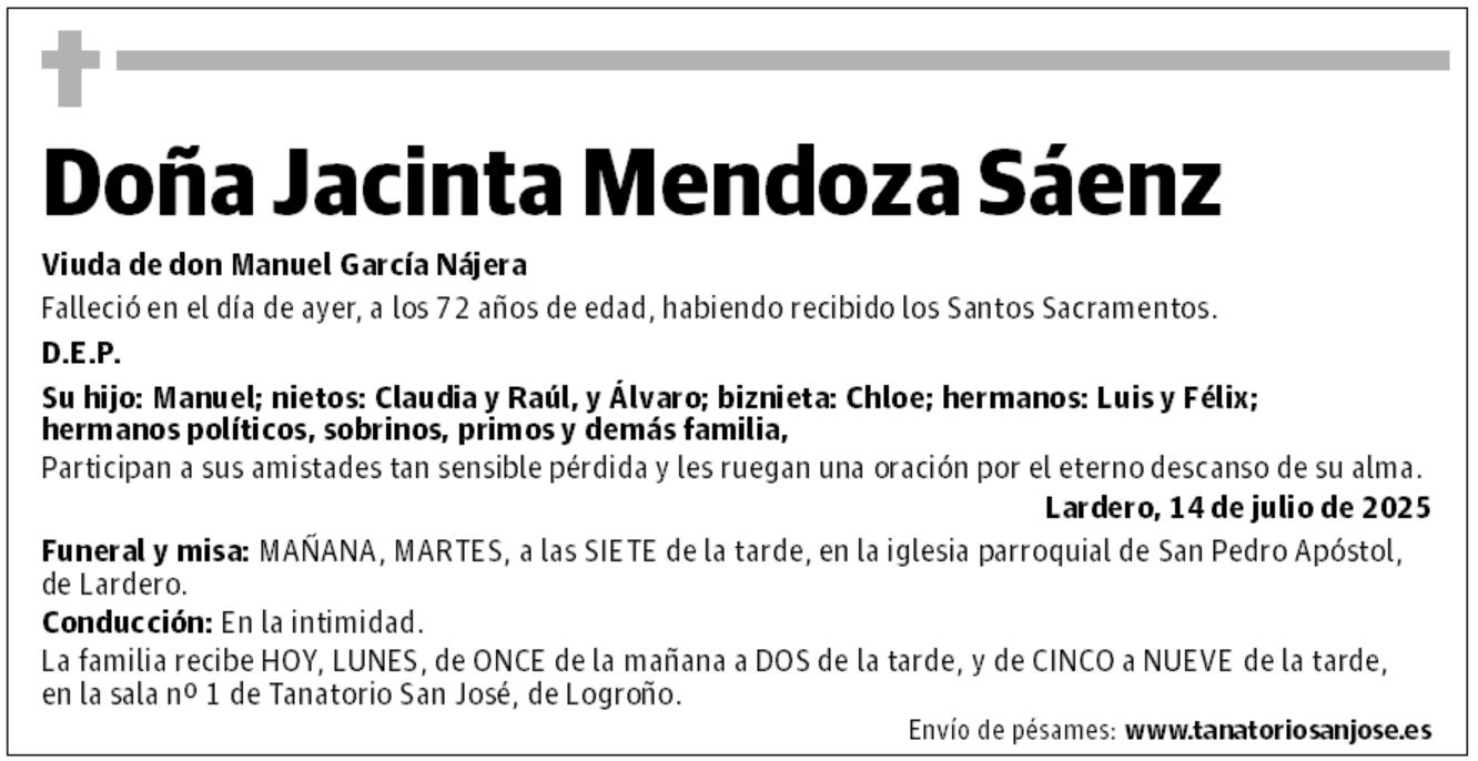 Doña Jacinta Mendoza Sáenz