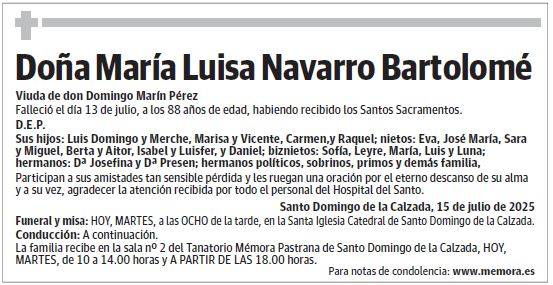 Doña María Luisa Navarro Bartolomé