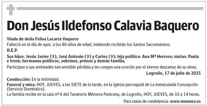 Don Jesús Ildefonso Calavia Baquero