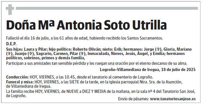 Doña Mª Antonia Soto Utrilla
