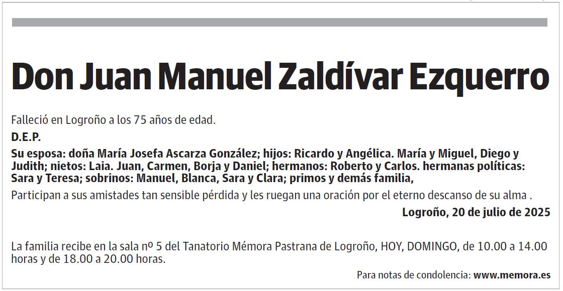 Don Juan Manuel Zaldívar Ezquerro