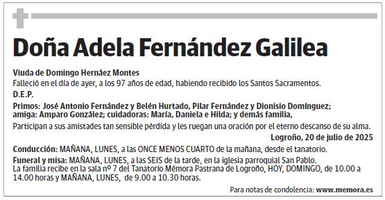 Doña Adela Fernández Galilea