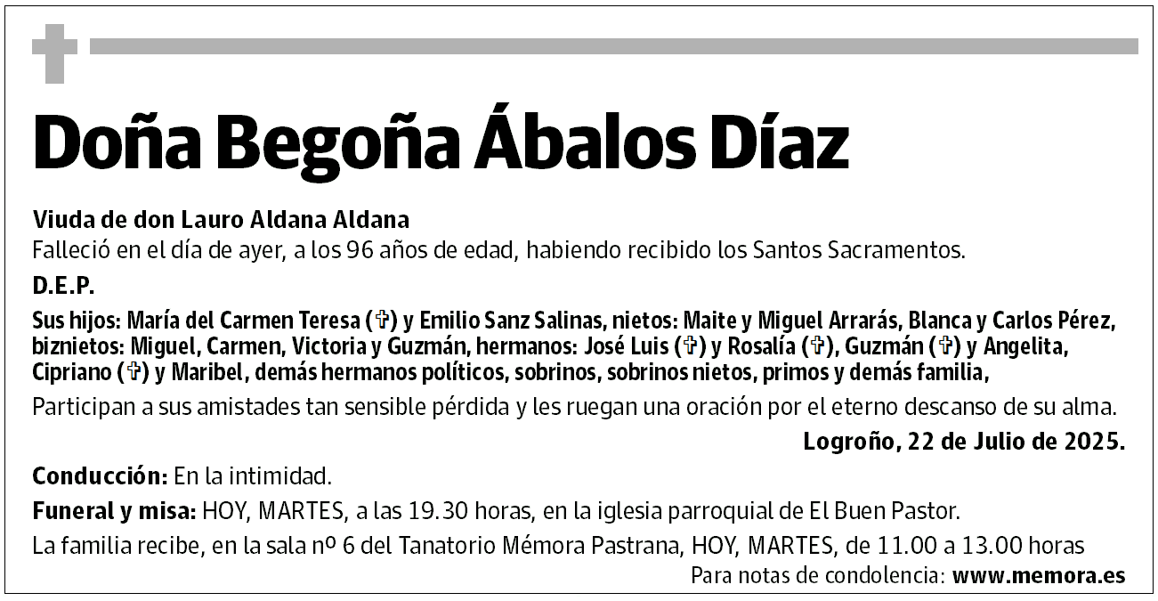 Doña Begoña Ábalos Díaz