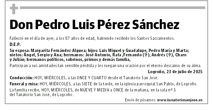 Don Pedro Luis Pérez Sánchez