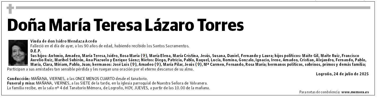 Doña María Teresa Lázaro Torres