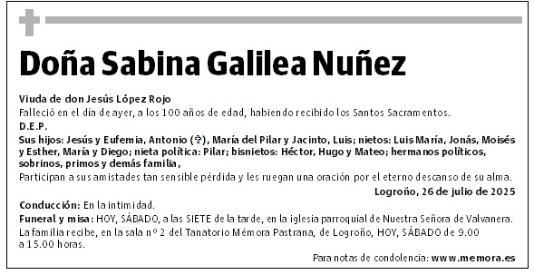 Doña Sabina Galilea Nuñez