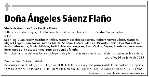 Doña Ángeles Sáenz Flaño