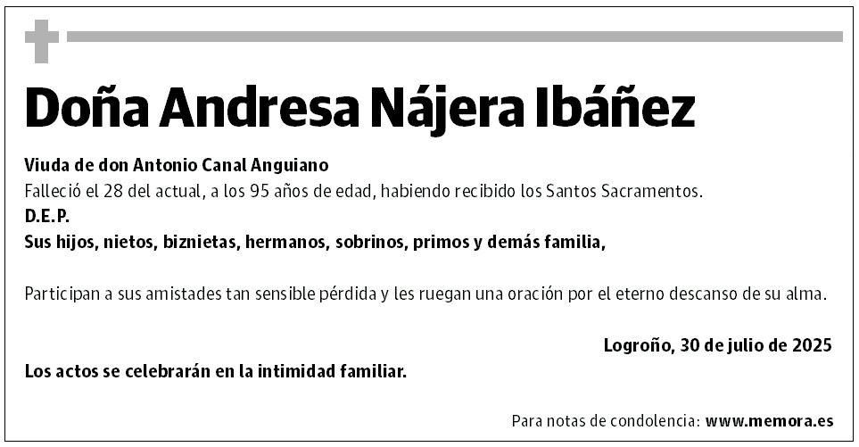Doña Andresa Nájera Ibáñez
