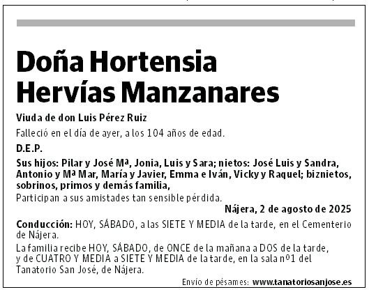 Doña Hortensia Hervías Manzanares
