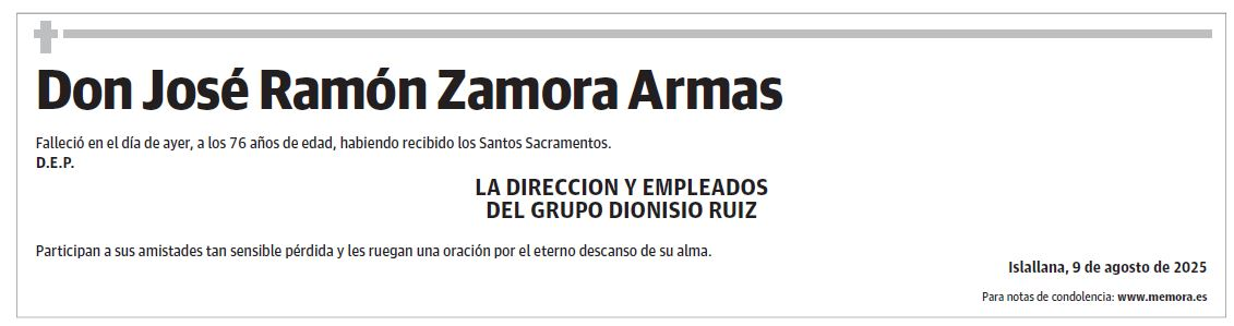 Don José Ramón Zamora Armas