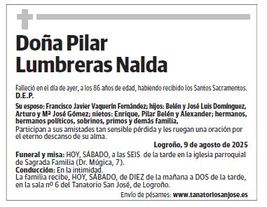 Doña Pilar Lumbreras Nalda