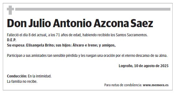 Don Julio Antonio Azcona Saez