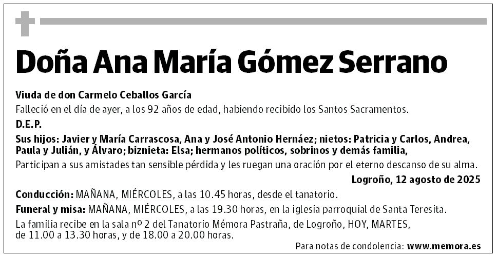 Doña Ana María Gómez Serrano
