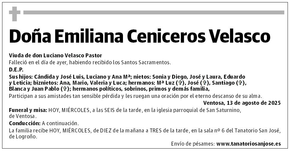 Doña Emiliana Ceniceros Velasco
