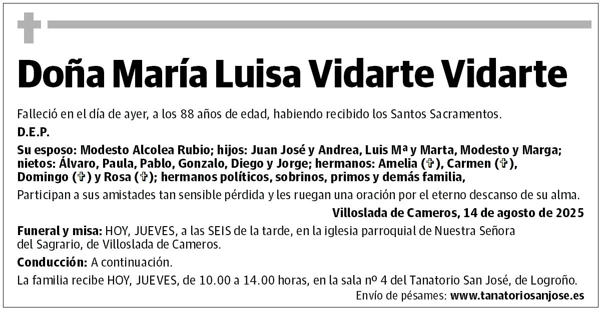 Doña María Luisa Vidarte Vidarte