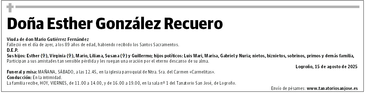 Doña Esther González Recuero