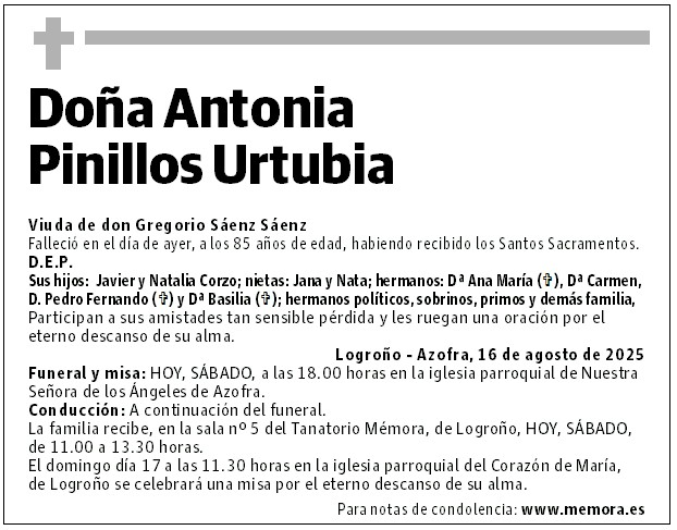 Doña Antonia Pinillos Urtubia