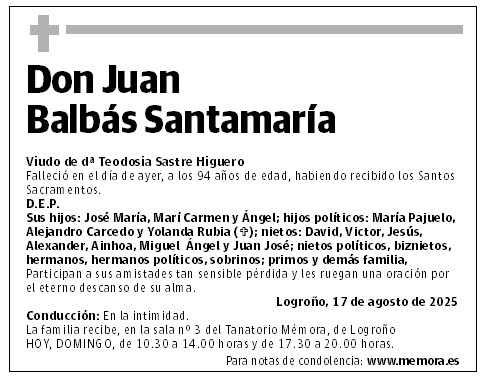 Don Juan Balbás Santamaría
