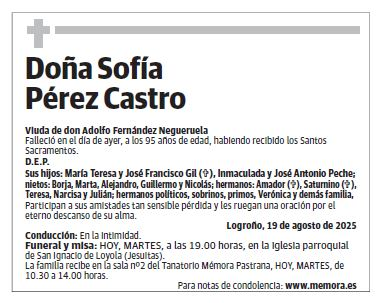 Doña Sofía Pérez Castro