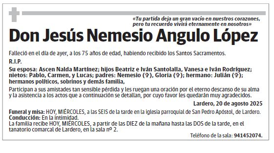 Don Jesús Nemesio Angulo López