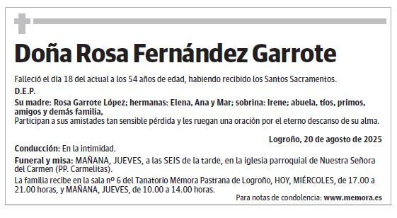 Doña Rosa Fernández Garrote