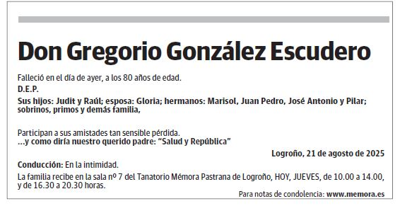 Don Gregorio González Escudero