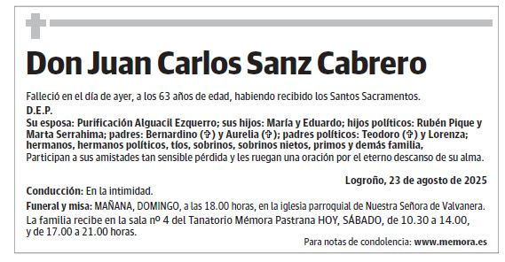Don Juan Carlos Sanz Cabrero