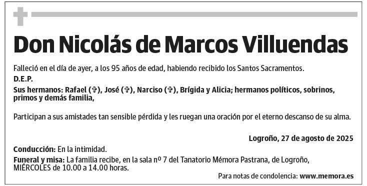 Don Nicolás de Marcos Villuendas