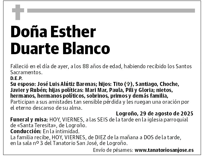 Doña Esther Duarte Blanco