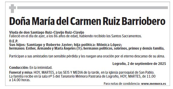 Doña María del Carmen Ruiz Barriobero