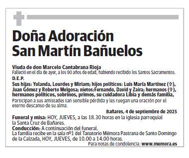 Doña Adoración San Martín Bañuelos