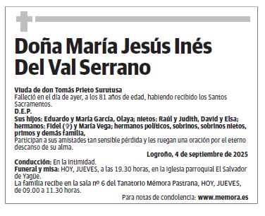 Doña María Jesús Inés Del Val Serrano