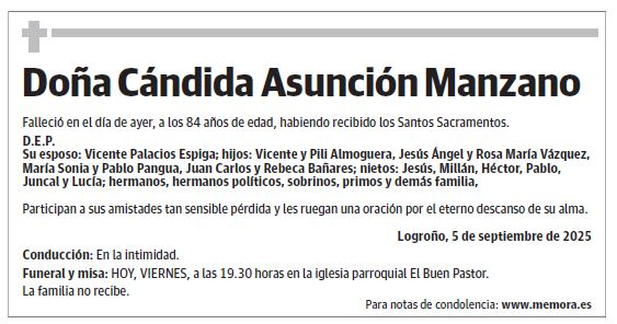 Doña Cándida Asunción Manzano
